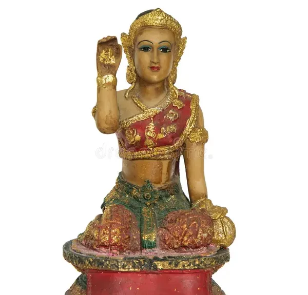 old-beautiful-woman-statue-sitting-beckoning-happy-lot-isolated-white-background-nang-kwak-spirit-household-245415825